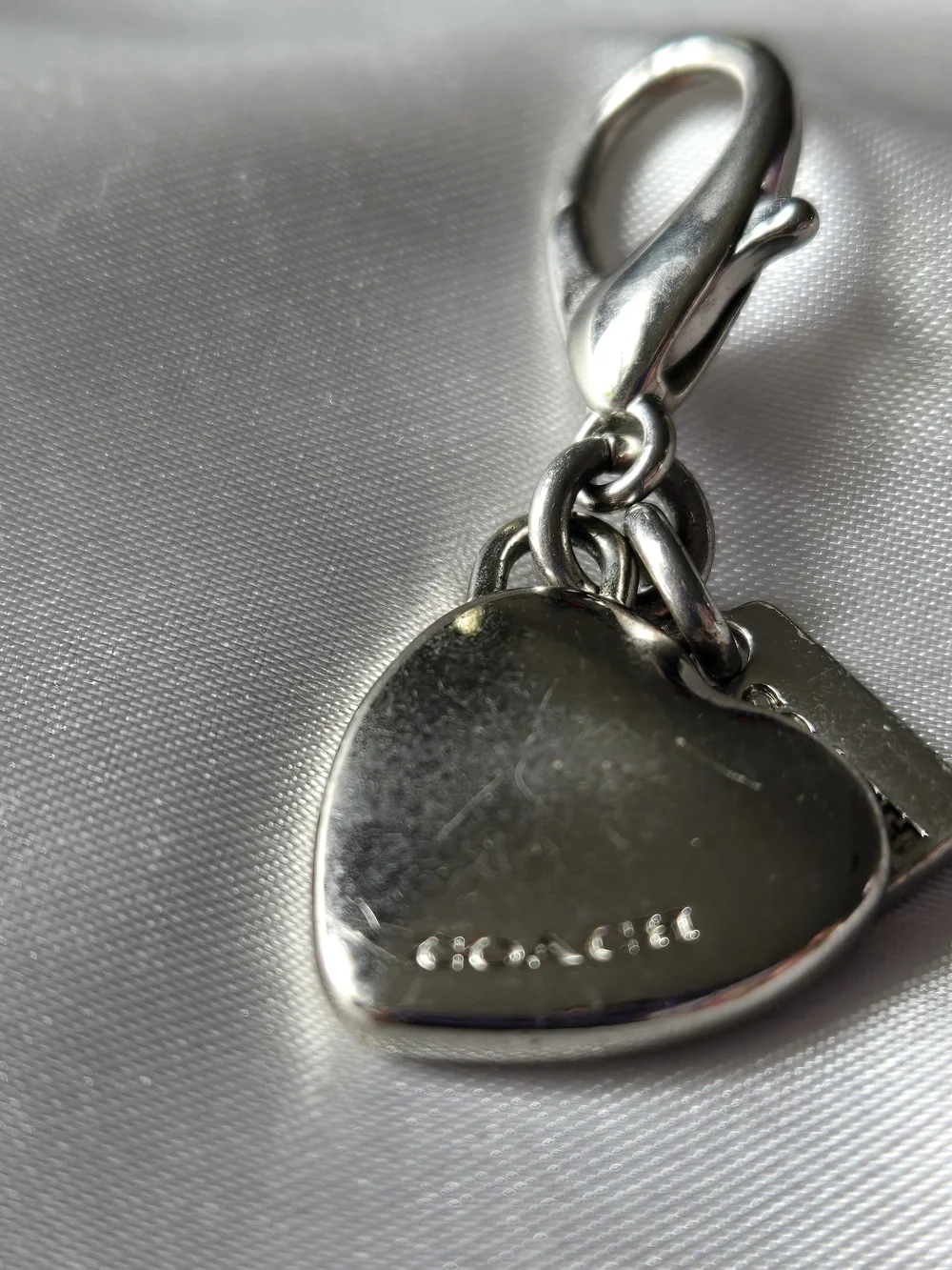 Coach Silver Heart Bag Charm